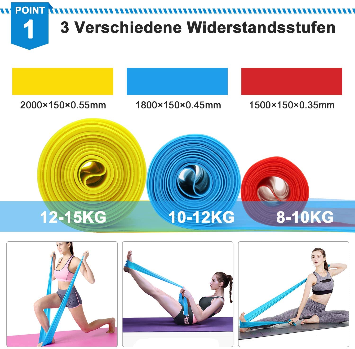 Elastic Fitness Bands 3Pcs Res - Milanaise Mesh Band ulasan dan harga