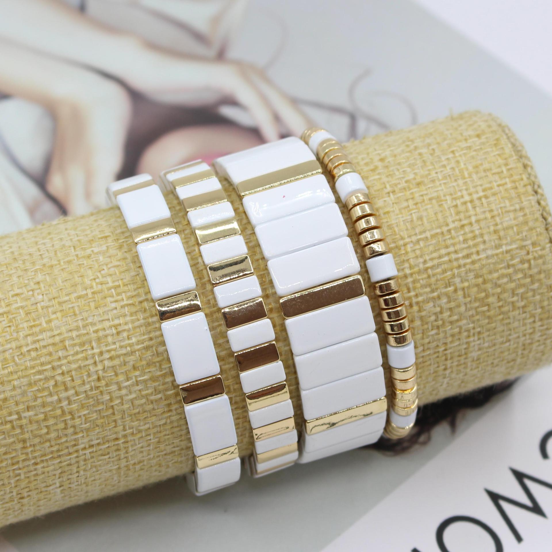 Bohemian Enamel White Cold Win - Ceramic Link Bracelet ulasan dan harga