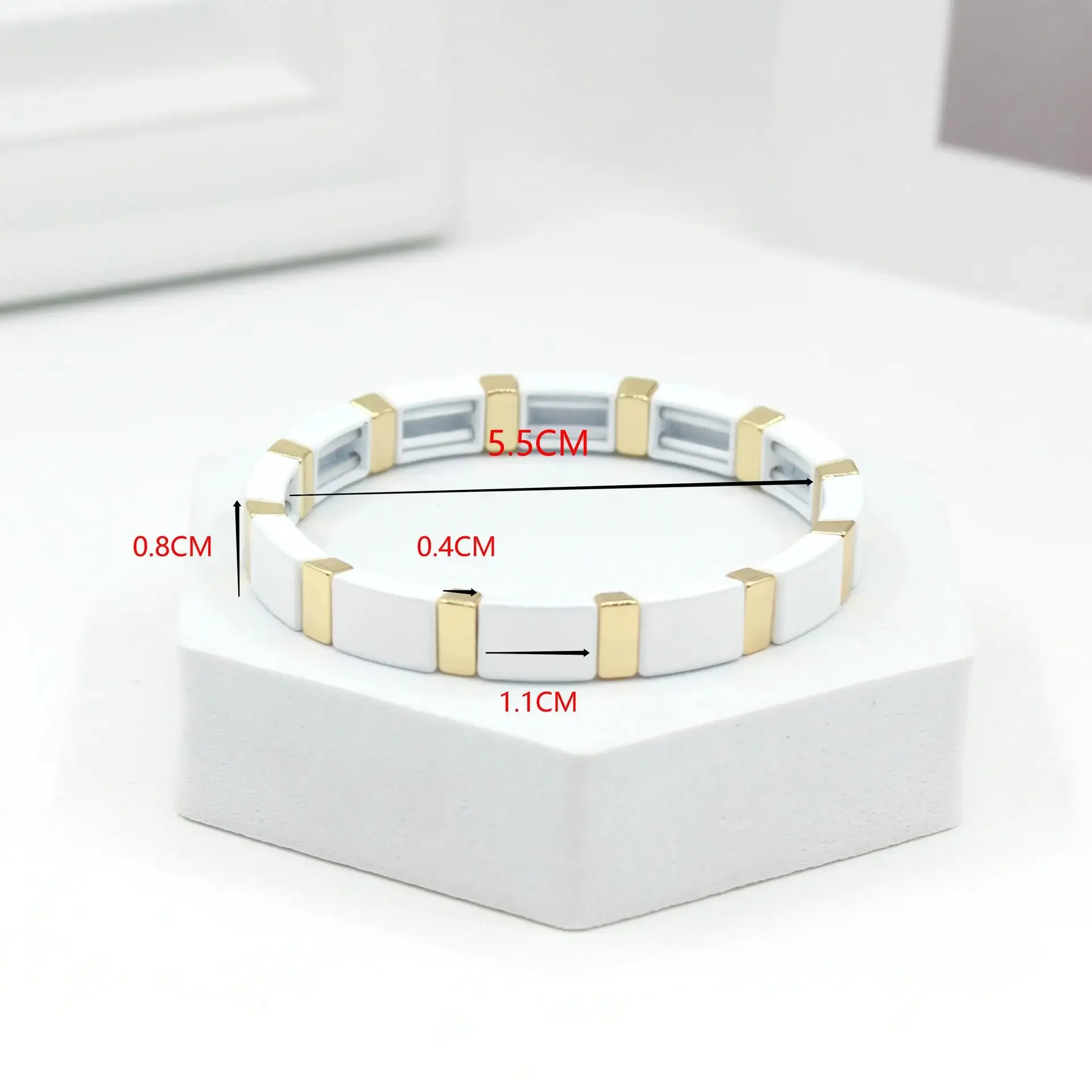 Bohemian Enamel White Cold Win - Ceramic Link Bracelet ulasan dan harga