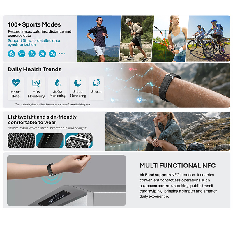 VALDUS Air Band Smart Bracelet - Android Smartwatch Accessories ulasan dan harga