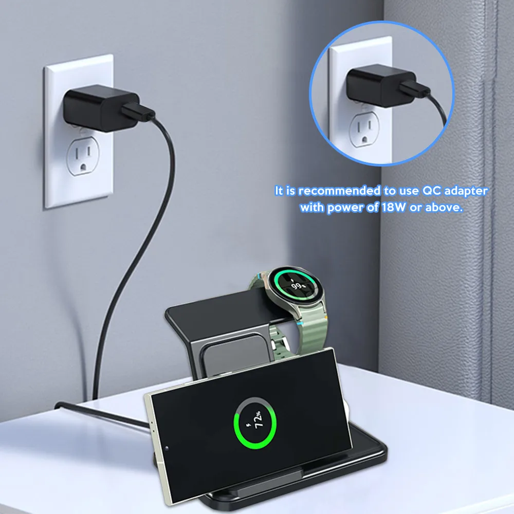 3 IN 1 Wireless Charger Statio - Smartwatch Ac ulasan dan harga