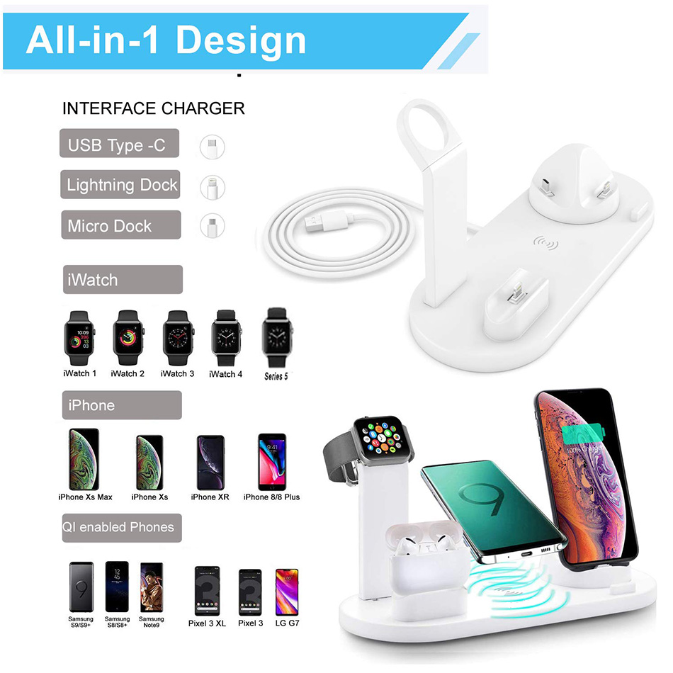 7 in 1 Wireless Charger Stand  - Watch Charger Cable ulasan dan harga