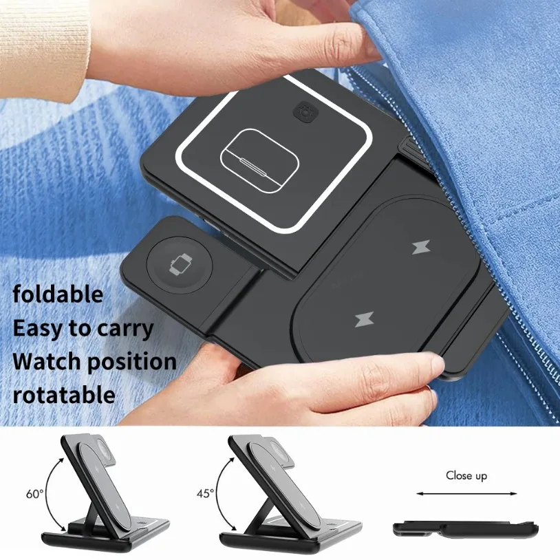 3 in 1 Foldable Wireless Charg - Watch Charger Cable ulasan dan harga