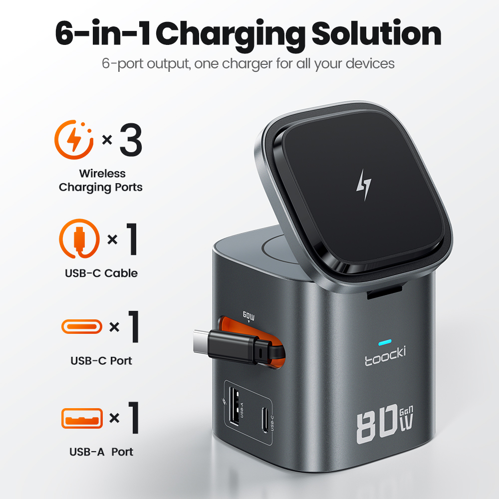 Toocki 80W 6-in-1 GaN Charging - Watch Charger Cable ulasan dan harga