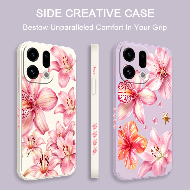 Cute Pink Lily Flowers Phone C - Oppo Reno 12 ulasan dan harga
