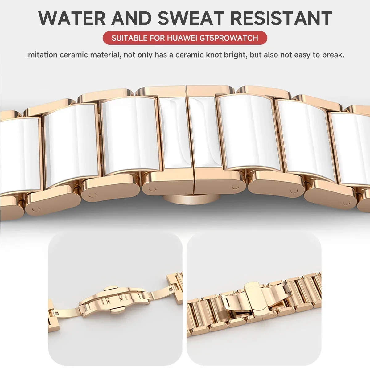 Ceramic Watch Strap for Huawei - Ceramic Link Bracelet ulasan dan harga