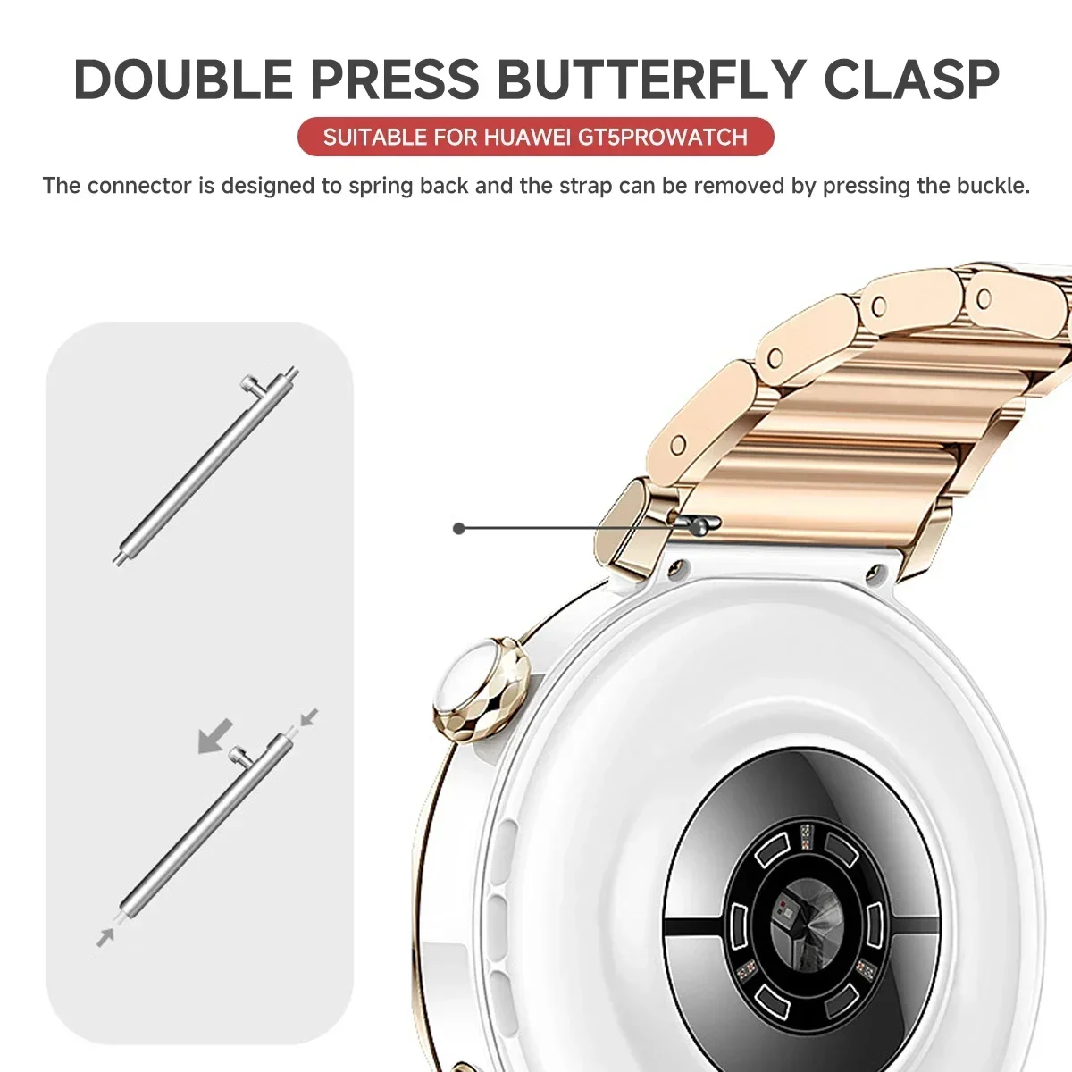 Ceramic Watch Strap for Huawei - Ceramic Link Bracelet ulasan dan harga