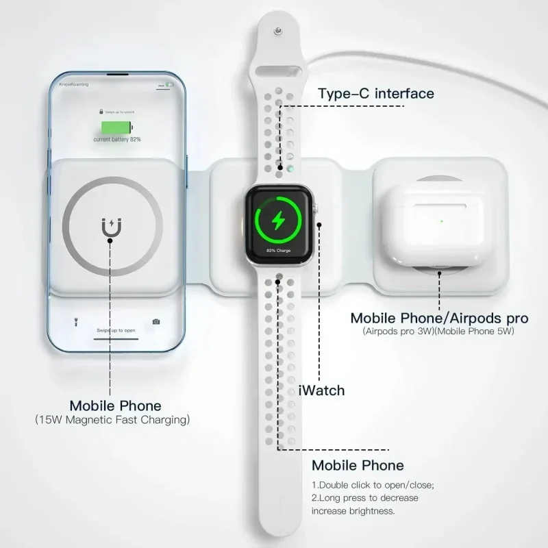 3 in 1 Portable Magnetic Wirel - Smartwatch Ac ulasan dan harga